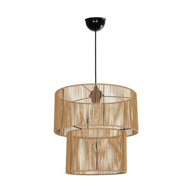 ROXXI 205-0019 Boho Κρεμαστό Φωτιστικό Οροφής με Ντουί 1 x E27 AC 220-240V IP20 - Μπεζ - M35 x Π35 x Υ37cm - 4