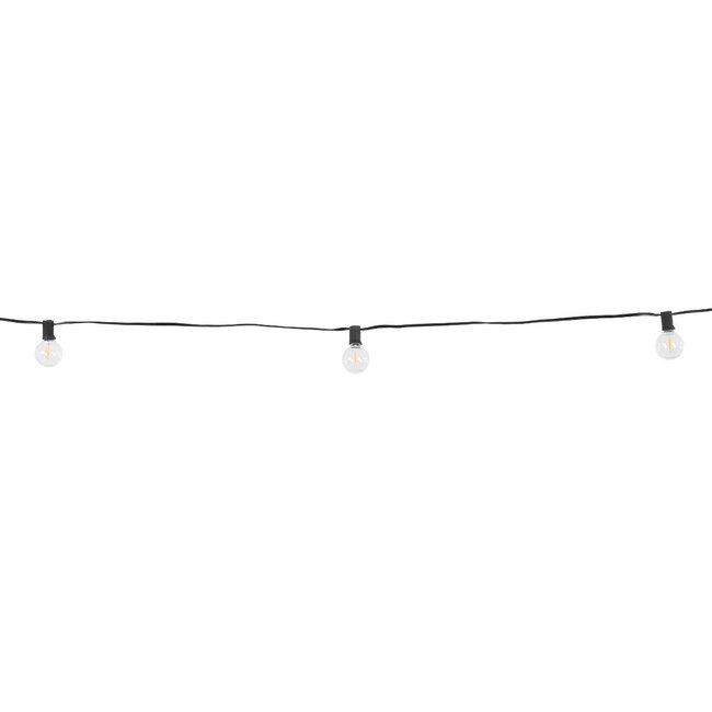 TWILIGHT 79667 Μοντέρνο Φωτιστικό Κήπου Γιρλάντα 7.7m με 15 Λάμπες & IR Ασύρματο Χειριστήριο LED 9W 810lm 360° DC 3.7V με Ενσωματωμένο Φωτοβολταϊκό Panel 5.5V 1.5W & Επαναφορτιζόμενη Μπαταρία Li-ion 3.7V 1x18650 2200mAh Αδιάβροχο IP65 Θερμό Λευκό 2700Κ Dimmable - Sanan SMD Chip - Μαύρο &