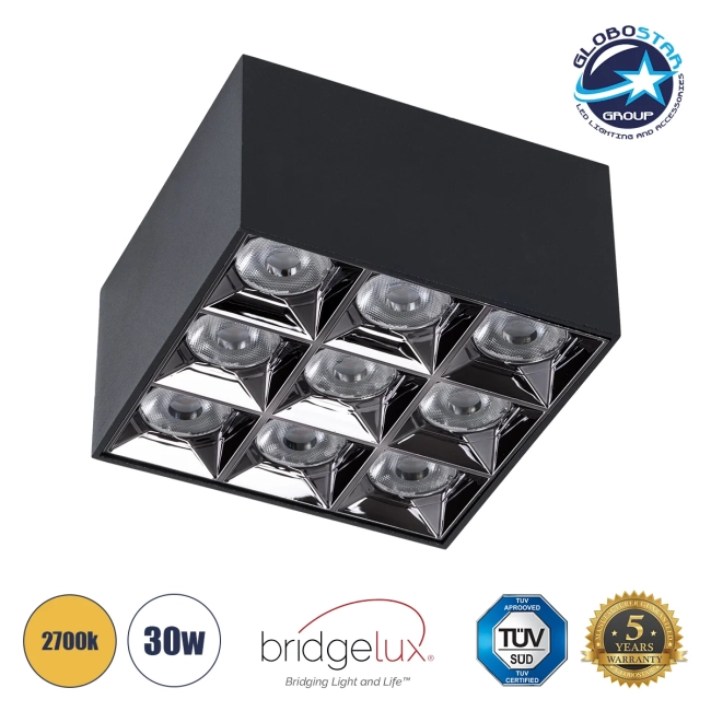 LUMINAR 60337 Downlight Σποτ LED 30W 4050lm 36° AC 220-240V IP20 Θερμό Λευκό 2700K - Osram SMD Chip & TÜV SÜD Driver - Μαύρο Ματ - Μ12 x Π12 x Υ6.6cm - 5 Χρόνια Εγγύηση LUMINAR 60337 Downlight Σποτ LED 30W 4050lm 36° AC 220-240V IP20 Θερμό Λευκό 2700K - Osram SMD Chip & TÜV SÜD Driver - Μαύρο Ματ - Μ12 x Π12 x Υ6.6cm - 5 Χρόνια Εγγύηση