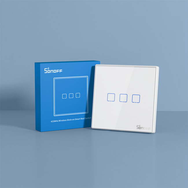 80067 SONOFF T2EU3C-RF - 433MHz Wireless Smart Wall Touch Button Switch 3 Way - RF Series - 14