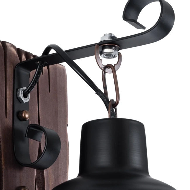 BRASRA 01204 Vintage Φωτιστικό Τοίχου - Απλίκα με Ντουί 1 x E27 AC 220-240V IP20 - Καφέ & Μαύρο - Μ15 x Π20 x Υ30cm - 6