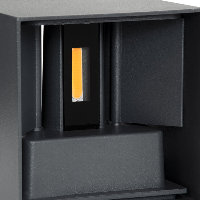 AXIS-S 60561 Φωτιστικό Τοίχου - Απλίκα Αρχιτεκτονικού Φωτισμού Εξωτερικού Χώρου Up & Down LED 10W 1150lm 10 έως 60° AC 220-240V Αδιάβροχο IP65 Μ10 x Π10 x Υ10cm - Θερμό Λευκό 2700K - Γκρι Ανθρακί - 9