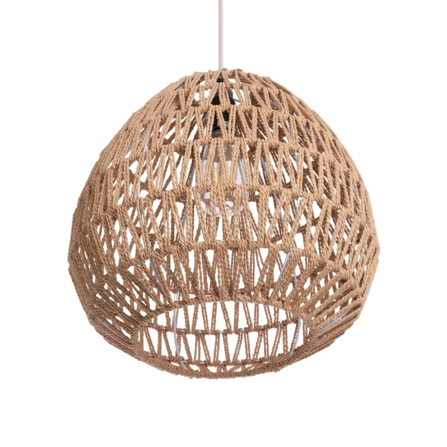 JENSON 00911 Boho Κρεμαστό Φωτιστικό Οροφής με Ντουί 1 x E27 AC 220-240V IP20 - Μπεζ - Μ35 x Π35 x Υ35cm - 6