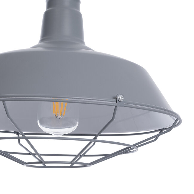 CRANE 01411 Vintage Κρεμαστό Φωτιστικό Οροφής με Ντουί 1 x E27 AC 220-240V IP20 - Γκρι & Μπεζ - Μ36 x Π36 x Y31cm - 8