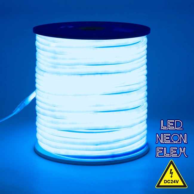70585 TUBE 360° Degree Neon Flex Epistar LED SMD 2835 1m 12W/m 120LED/m 1212lm/m 360° DC 24V Αδιάβροχη IP68 Μπλε Dimmable - 2