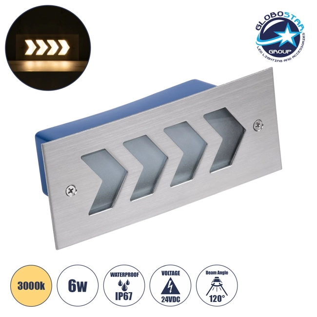 WALLLIGHT-ARINA 90670 Χωνευτό Φωτιστικό Τοίχου LED 6W 660lm 120° DC 24V Αδιάβροχο IP67 Μ17 x Π7 x Υ5.5cm Θερμό Λευκό 3000K - Ανοξείδωτο Ατσάλι - 3 Years Warranty WALLLIGHT-ARINA 90670 Χωνευτό Φωτιστικό Τοίχου LED 6W 660lm 120° DC 24V Αδιάβροχο IP67 Μ17 x Π7 x Υ5.5cm Θερμό Λευκό 3000K - Ανοξείδωτο Ατσάλι - 3 Years Warranty