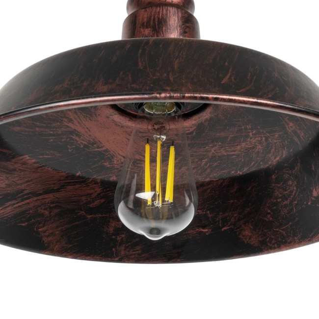 RAY 01052 Vintage Φωτιστικό Τοίχου - Απλίκα με Ντουί 1 x E27 AC 220-240V IP20 - Χάλκινο Εφέ Σκουριάς - Μ35 x Π40 x Υ32cm - 8