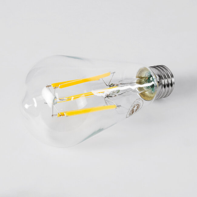 99090 Λάμπα LED Long Filament E27 ST64 Αχλάδι 7W 1470lm 360° AC 220-240V IP20 Φ6.4 x Υ14.5cm Θερμό Λευκό 2700K με Διάφανο Γυαλί - Pro Series 210lm/W - A Ενεργειακή Κλάση - 3 Χρόνια Εγγύηση - 2