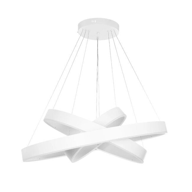 kelvo® VENOM KLV-101-0200 Κρεμαστό Φωτιστικό Οροφής LED 120W 12000lm 120° AC 220-240V IP20 Ρυθμιζόμενο Λευκό CCT με Χειριστήριο από 2700K έως 6000K Dimmable - Lumileds SMD Chip - Λευκό Ματ - Μ80 x Π80 x Υ80cm - 3 Χρόνια Εγγύηση - 6