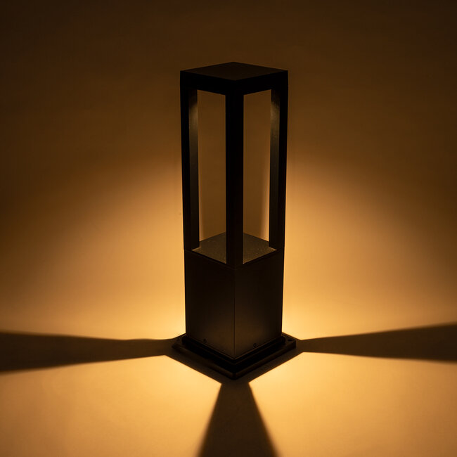 HONEYBEE 90541 Φωτιστικό Κήπου - Κολωνάκι Αρχιτεκτονικού Φωτισμού Εξωτερικού Χώρου LED 15W 1500lm 120° AC 220-240V - Αδιάβροχο IP65 - Σώμα Αλουμινίου & ABS - Μ20 x Π20 x Υ60cm - Θερμό Λευκό 2700K - Μαύρο - 2 Χρόνια Εγγύηση - 4