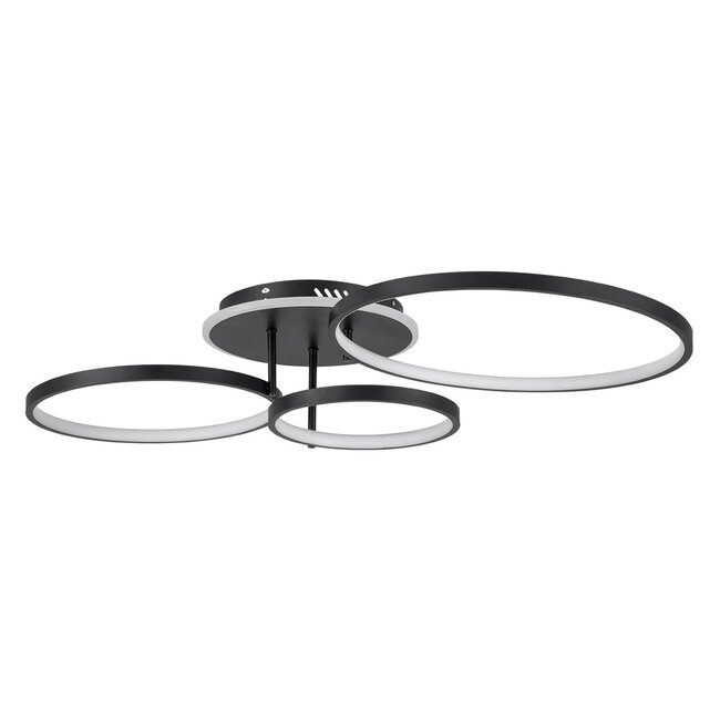 kelvo® NEMESIS KLV-101-0205 Φωτιστικό Οροφής LED 98W 9800lm 360° AC 220-240V IP20 Ρυθμιζόμενο Λευκό CCT με Χειριστήριο από 2700K έως 6000K Dimmable - Lumileds SMD Chip - Μαύρο Ματ - Μ89 x Π60 x Υ19cm - 3 Χρόνια Εγγύηση - 4