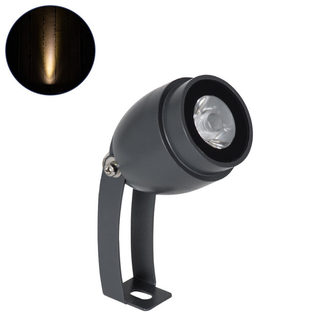 TREELIGHT-TREEGAL 90461 Σποτ Φωτισμού Ειδικό για Φυτά - Δέντρα με Βάση Μπετού & Κορμού LED 3W 330lm 15° DC 24V Αδιάβροχο IP67 Φ5 x Υ14.7cm Θερμό Λευκό 2700K - Γκρι Ανθρακί - 3 Years Warranty