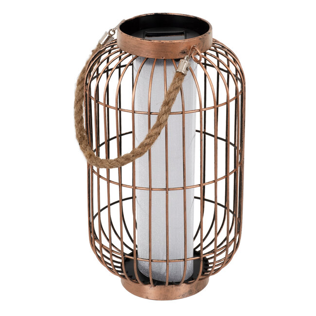 76487 Αυτόνομο Ηλιακό Κρεμαστό/Επιτραπέζιο Φωτιστικό Φαναράκι LED SMD 1W 100lm με Ενσωματωμένη Μπαταρία 600mAh - Φωτοβολταϊκό Πάνελ με Αισθητήρα Ημέρας-Νύχτας Χάλκινο Αδιάβροχο IP44 Θερμό Λευκό 2700K