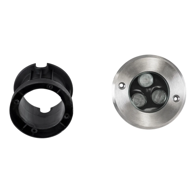 UNDERGROUND-FANI S-90979 Χωνευτό Φωτιστικό Σποτ Δαπέδου LED 12W 1080lm 60° DC 24V Αδιάβροχο IP68 Φ10 x Υ7.5cm Θερμό Λευκό 2700K - Ανοξείδωτο Ατσάλι - 10