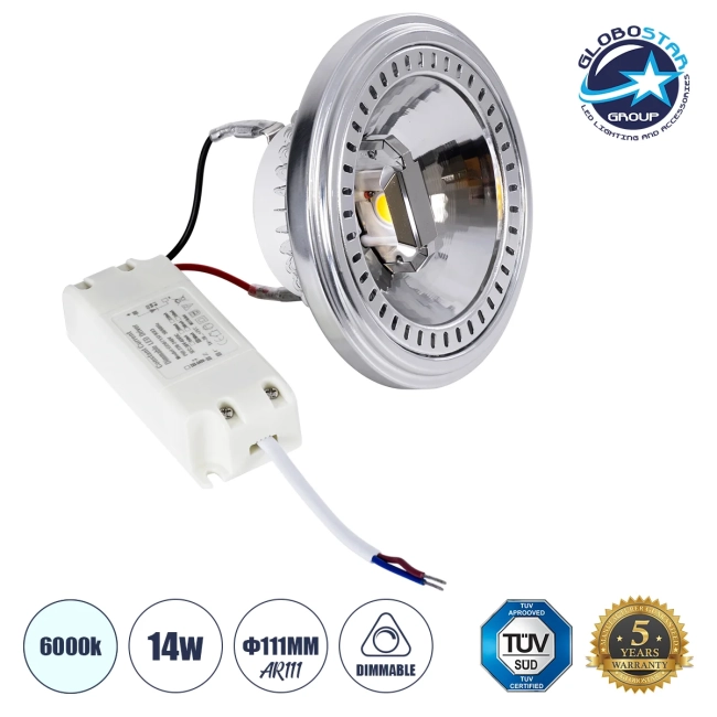 DARKO 60381 Σποτ AR111 LED 14W 1694lm 40° AC 220-240V IP20 Ψυχρό Λευκό 6000K Dimmable - Indirect Anti-Glare Reflector - Bridgelux High Lumen COB Gen2 & TÜV SÜD Driver - Μ11.1 x Π11.1 x Υ6.6cm - 3 Χρόνια Εγγύηση DARKO 60381 Σποτ AR111 LED 14W 1694lm 40° AC 220-240V IP20 Ψυχρό Λευκό 6000K Dimmable - Indirect Anti-Glare Reflector - Bridgelux High Lumen COB Gen2 & TÜV SÜD Driver - Μ11.1 x Π11.1 x Υ6.6cm - 3 Χρόνια Εγγύηση