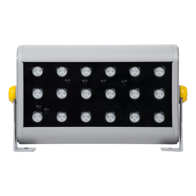 FLOODHENA 90642 Προβολέας Σποτ Wall Washer LED 36W 2880lm 30° DC 24V Αδιάβροχο IP65 Πολύχρωμο RGB Dimmable DMX512 - Bridgelux SMD Chip - Γκρι Ανθρακί - Μ30 x Π6 x Υ17cm - 3 Χρόνια Εγγύηση