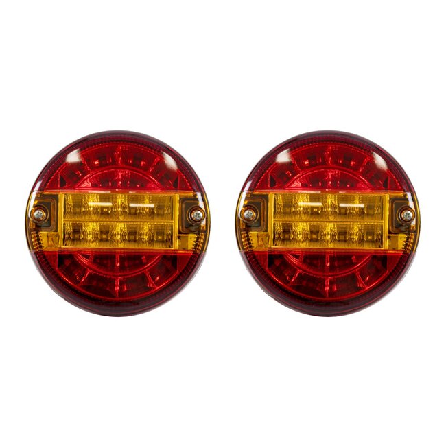 TAILIGHT 999-0253 Πίσω Φανάρι Οχημάτων LED 10W 400lm 180° DC 24V Αδιάβροχο IP66 Πορτοκαλί & Κόκκινο - Μ13.5 x Π13.5 x Υ5.5cm - Πακέτο 2 Τεμαχίων - 1 Χρόνο Εγγύηση