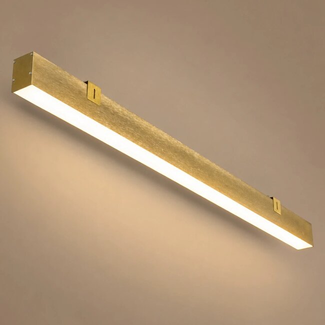 kelvo® ORION KLV-101-0364-V3 Γραμμικό Φωτιστικό Τοίχου / Απλίκα LED 72W 7200lm 120° AC 220-240V IP20 Ρυθμιζόμενο Λευκό CCT με Χειριστήριο από 2700K έως 6000K Dimmable - Lumileds SMD Chip - Χρυσό Πλατίνα - Μ120 x Π5 x Υ7cm - 3 Χρόνια Εγγύηση - 6