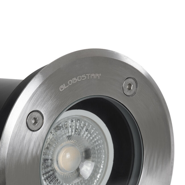 GIGO 60361 Χωνευτό Στρόγγυλο Σποτ Δαπέδου για Λάμπα MR16 με Ντουί GU10 - Αδιάβροχο IP68 - IK09 - Ανοξείδωτο Ατσάλι / Stainless Steel 201 - Tempered Glass - Φ11 x Υ11.5cm - Nickel Ματ - 5 Years Warranty - 7