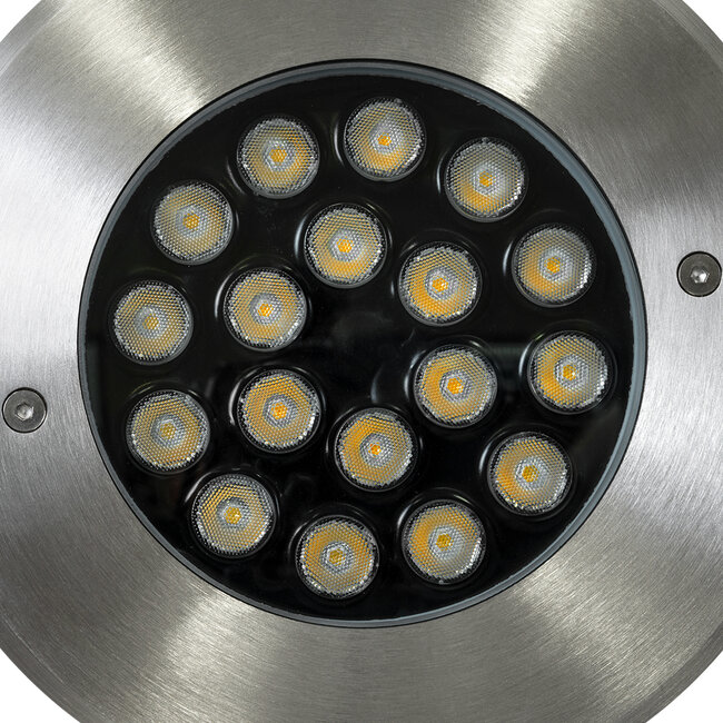 UNDERGROUND-SINA 90572 Χωνευτό Φωτιστικό Σποτ Δαπέδου LED 18W 1710lm 15° DC 24V Αδιάβροχο IP68 Φ20 x Υ11cm Φυσικό Λευκό 4500K - Ανοξείδωτο Ατσάλι - 3 Χρόνια Εγγύηση - 6