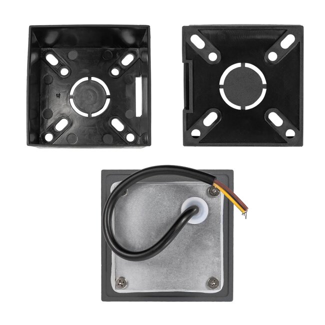 kelvo® STEPART KLV-101-0078 Μοντέρνο Χωνευτό Φωτιστικό Σκαλοπατιού - Διαδρόμου LED 3W 375lm 45° AC 220-240V Αδιάβροχο IP65 Θερμό Λευκό 2700K - Lumileds SMD Chip & TÜV SÜD Driver - Γκρι Ανθρακί Ματ - Μ8.5 x Π5 x Υ8.5cm / Q6.72 x 6.72cm - 5 Χρόνια Εγγύηση - 8