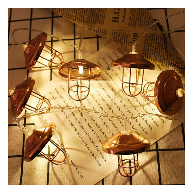 79810 Διακοσμητική Γιρλάντα Bronze Lamp 3 Μέτρα με Διακόπτη On/Off - 20 LED 6W DC 5V με USB & Διάφανο Καλώδιο Αδιάβροχη IP44 Θερμό Λευκό 2700K Μ3m - 5