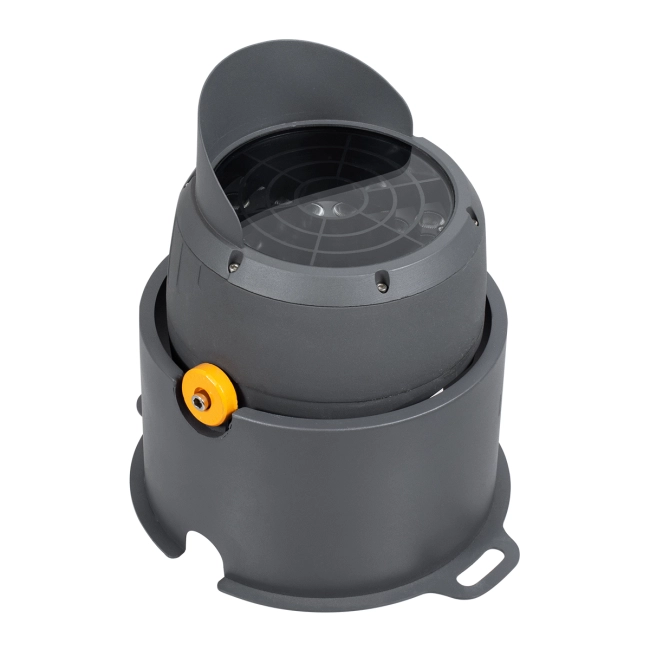 FLOODSIMA 90497 Κινούμενος Προβολέας Σποτ Wall Washer με Αντιθαμβωτική Γρίλια LED 60W 5400lm 30° DC 24V Αδιάβροχο IP67 Θερμό Λευκό 2700K Dimmable - Bridgelux SMD Chip - Γκρι Ανθρακί - Μ29 x Π24 x Υ28.5cm - 3 Χρόνια Εγγύηση