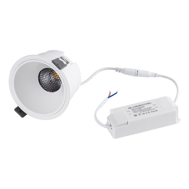 PLUTO-B 60261 Χωνευτό LED Spot Downlight TrimLess Φ10.4cm 15W 1875lm 38° AC 220-240V IP20 Φ10.4 x Υ6.5cm - Στρόγγυλο - Λευκό & Anti-Glare HoneyComb - Θερμό Λευκό 2700K - Bridgelux COB - 5 Years Warranty - 7