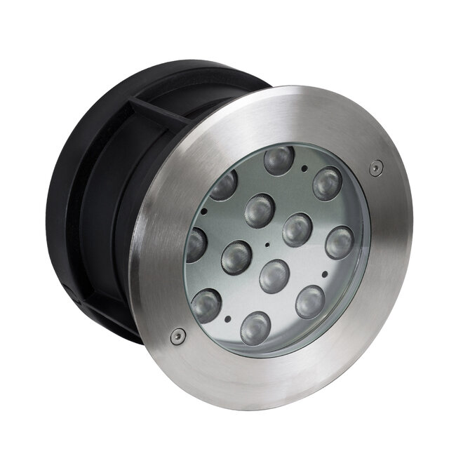 UNDERWATER-TUNI 90420 Υποβρύχιο Χωνευτό Φωτιστικό Σποτ Ειδικό για Σιντριβάνια LED 12W 1080lm 30° DC 24V Αδιάβροχο IP68 Φ18 x Υ11cm Θερμό Λευκό 2700K - Ανοξείδωτο Ατσάλι - 3 Years Warranty