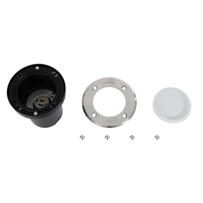 GIGO 60361 Χωνευτό Στρόγγυλο Σποτ Δαπέδου για Λάμπα MR16 με Ντουί GU10 - Αδιάβροχο IP68 - IK09 - Ανοξείδωτο Ατσάλι / Stainless Steel 201 - Tempered Glass - Φ11 x Υ11.5cm - Nickel Ματ - 5 Years Warranty - 9