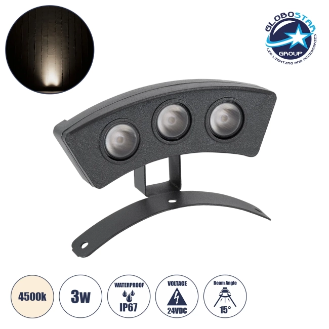 TREEPLANTE 90516 Κυρτή Μπάρα Φωτισμού Wall Washer για Φυτά - Δέντρα LED 3W 285lm 15° DC 24V Αδιάβροχο IP67 Φυσικό Λευκό 4500K Dimmable - Bridgelux SMD Chip - Γκρι Ανθρακί - Μ11 x Π3 x Υ8.2cm - 3 Χρόνια Εγγύηση TREEPLANTE 90516 Κυρτή Μπάρα Φωτισμού Wall Washer για Φυτά - Δέντρα LED 3W 285lm 15° DC 24V Αδιάβροχο IP67 Φυσικό Λευκό 4500K Dimmable - Bridgelux SMD Chip - Γκρι Ανθρακί - Μ11 x Π3 x Υ8.2cm - 3 Χρόνια Εγγύηση