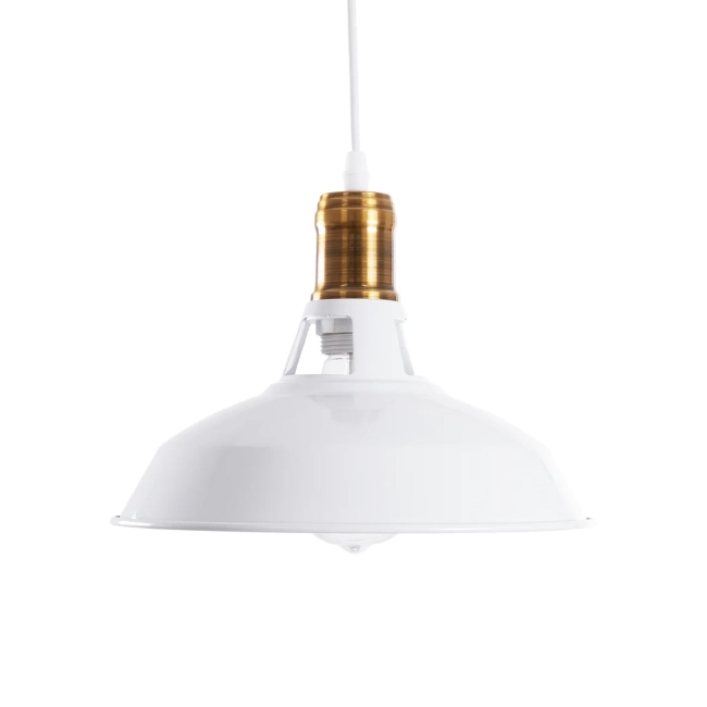 ANER 01072 Vintage Κρεμαστό Φωτιστικό Οροφής με Ντουί 1 x E27 AC 220-240V IP20 - Λευκό & Χρυσό - Μ27.5 x Π27.5 x Υ19cm - 4
