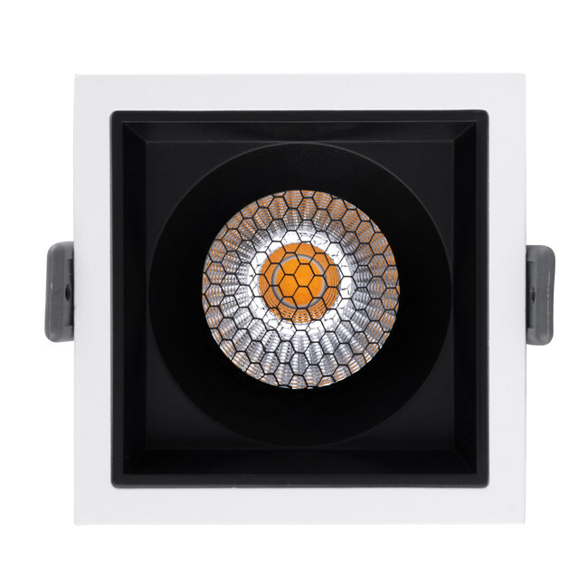PLUTO-M 60270 Χωνευτό LED Spot Downlight TrimLess Μ8.4xΠ8.4cm 10W 1300lm 38° AC 220-240V IP20 Μ8.4 x Π8.4 x Υ5.9cm - Τετράγωνο - Λευκό με Μαύρο Κάτοπτρο & Anti-Glare HoneyComb - Φυσικό Λευκό 4500K - Bridgelux COB - 5 Years Warranty - 6