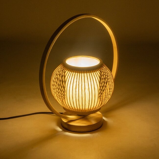 TULUMKO 02009 Boho Επιτραπέζιο Φωτιστικό Πορτατίφ με Ντουί 1 x E27 AC 220-240V IP20 - Μπεζ - Μ30 x Π18 x Υ32cm - 2