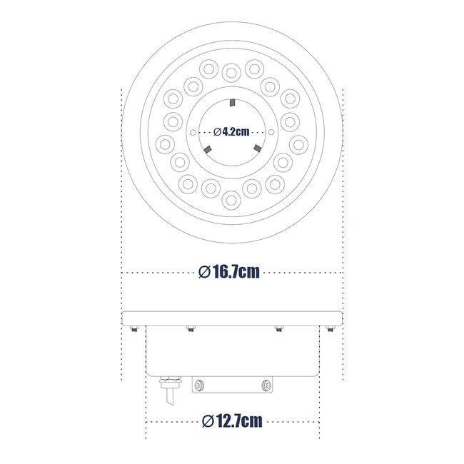UNDERWATER-DENIS 90436 Υποβρύχιο Χωνευτό Φωτιστικό Σποτ Ειδικό για Σιντριβάνια - Πισίνες - Τζακούζι LED 9W 900lm 30° DC 24V Αδιάβροχο IP68 Φ16.7 x Υ7.5cm Ψυχρό Λευκό 6000K - Ανοξείδωτο Ατσάλι SS304 - 3 Years Warranty - 8