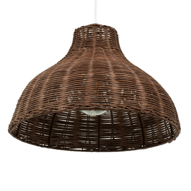 MAYOTTE 00725 Vintage Κρεμαστό Φωτιστικό Οροφής Μονόφωτο Καφέ Ξύλινο Bamboo Φ40 x Y28cm - 6