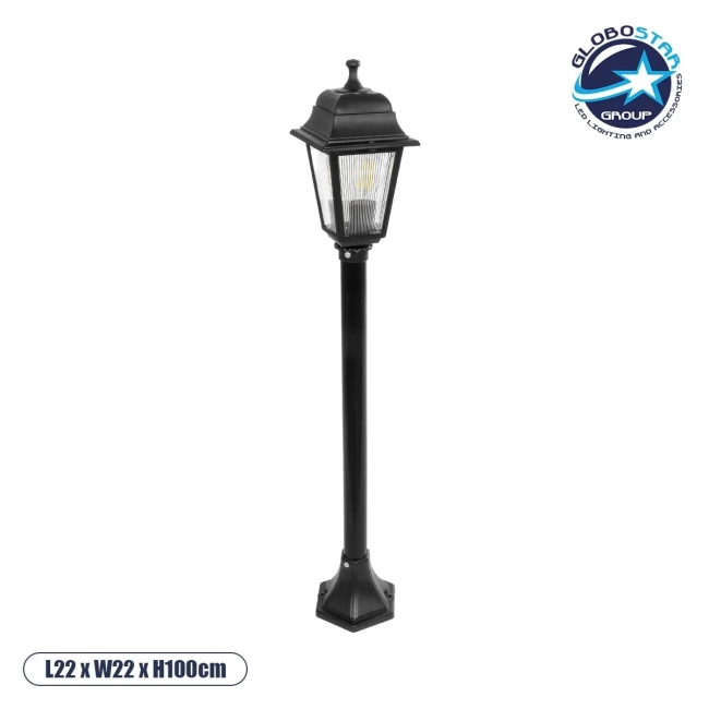 SOLME 203-0212 Vintage Επιδαπέδιο Φωτιστικό Κολωνάκι Κήπου Μονόφωτο 1 x E27 IP44 Μαύρο & Διάφανο Πλαστικό - Μ22 x Π22 x Υ100cm SOLME 203-0212 Vintage Επιδαπέδιο Φωτιστικό Κολωνάκι Κήπου Μονόφωτο 1 x E27 IP44 Μαύρο & Διάφανο Πλαστικό - Μ22 x Π22 x Υ100cm