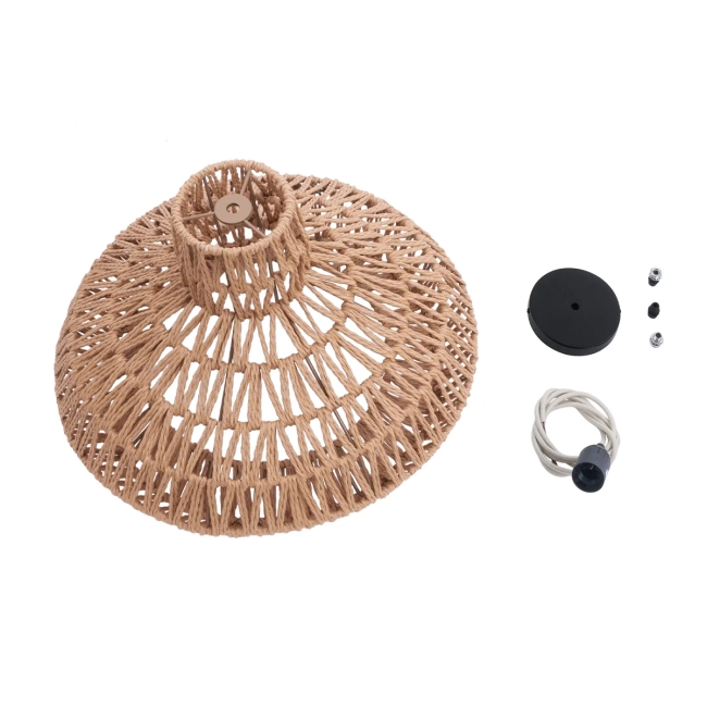  JENSON 00910 Boho Κρεμαστό Φωτιστικό Οροφής με Ντουί 1 x E27 AC 220-240V IP20 - Μπεζ - Μ38 x Π38 x Υ24cm - 10