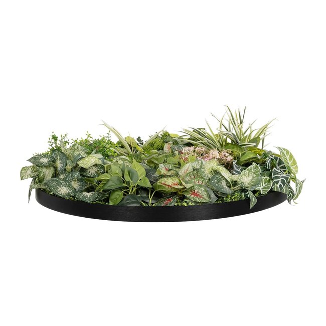 Artificial Garden VARIOUS PLANTS ROUND WALL DISC 20690 Τεχνητό Διακοσμητικό Στρογγυλό Πάνελ Φυλλωσιάς - Κάθετος Κήπος Μιξ Μ80 x Π80 x Υ20cm