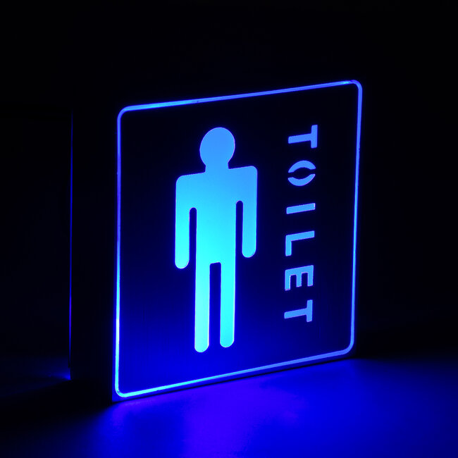 SENSATI 75654 Φωτιστικό Τοίχου Ένδειξης TOILET MAN LED 1W AC 220-240V IP20 - Σώμα Αλουμινίου - Μ11 x Π11 x Υ3cm - Μπλε - 5