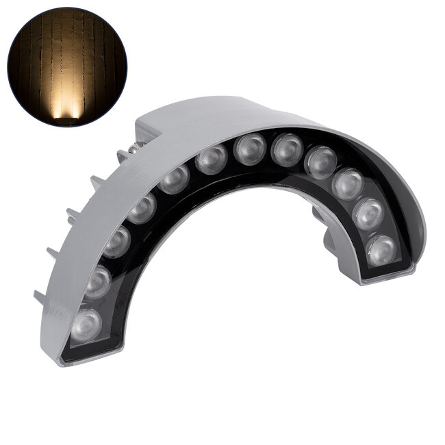 TREELIGHT-WINA 90681 Κυρτή Μπάρα Φωτισμού Wall Washer Ειδική για Φυτά - Δέντρα LED 12W 1320lm 30° DC 24V Αδιάβροχο IP65 Μ23.5 x Π7.5 x Υ12cm Θερμό Λευκό 3000K - Ασημί - 3 Years Warranty