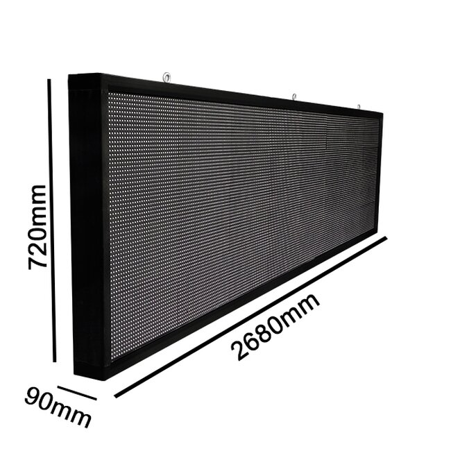 90290 Κυλιόμενη Ψηφιακή Επιγραφή P10 LED SMD AC 220-240V με Wi-Fi - Αδιάβροχή IP54 - Μονής Όψης - Μ264 x Π9 x Υ72cm Ψυχρό Λευκό 6000K - 5
