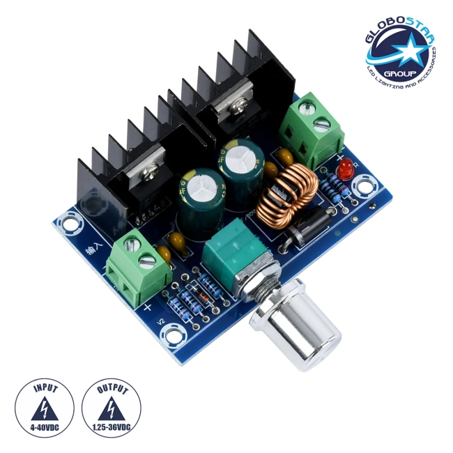 CONVERTER 73114 Ρυθμιστής Τάσης με Είσοδο από DC 4V έως DC 40V & Έξοδο από DC 1.25V έως DC 36V 1 x 8A Max IP20 - Μ6 x Π4.5 x Υ2.5cm - 2 Χρόνια Εγγύηση