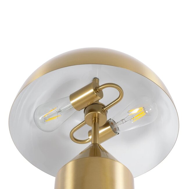 kelvo® URANUS KLV-101-0372 Επιτραπέζιο Φωτιστικό Πορτατίφ για 2 Λάμπες με Ντουί E27 AC 220-240V IP20 - Χρυσό Πλατίνα - Μ35 x Π35 x Υ54cm - 8