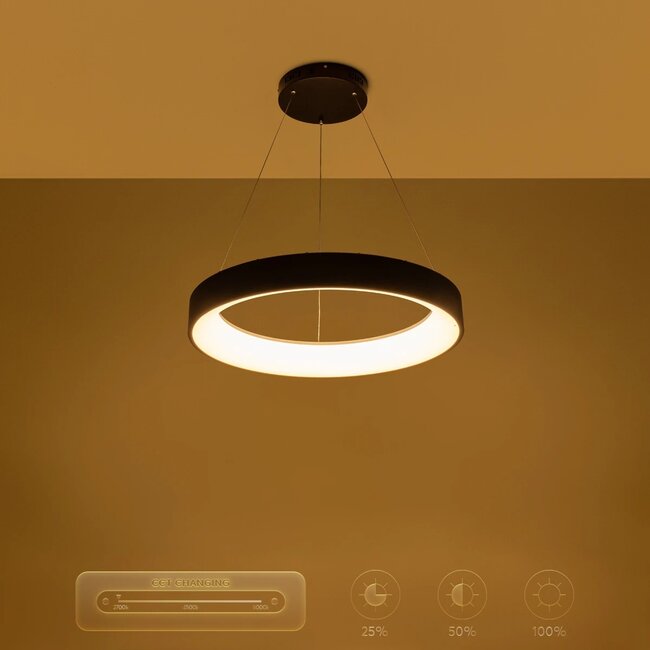 kelvo® SALEM KLV-101-0289 Κρεμαστό Φωτιστικό Οροφής LED 105W 10500lm 120° AC 220-240V IP20 Ρυθμιζόμενο Λευκό CCT με Χειριστήριο από 2700K έως 6000K Dimmable - Lumileds SMD Chip - Μαύρο Ματ - Μ60 x Π60 x Υ6cm - 3 Χρόνια Εγγύηση - 11