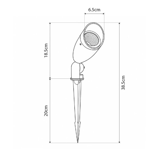 TRABI GLB-103-0028 Φωτιστικό Σποτ για Φυτά - Δέντρα με Βάση Κήπου / Καρφωτό LED 12W 1080lm 24° DC 24V Αδιάβροχο IP65 Θερμό Λευκό 2700K - Sanan SMD Chip - Μαύρο Ματ - Μ6.5 x Π6.5 x Υ18.5cm - 3 Χρόνια Εγγύηση - 5