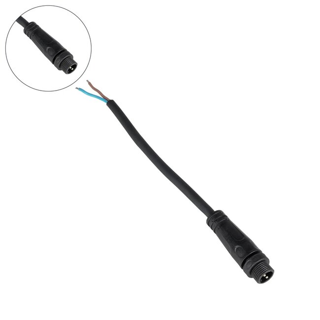 CONNECTOR 999-0266 2 Pin Σύνδεσμος Τροφοδοσίας για Wall Washers & Προβολείς με Είσοδο 2 x 0.25mm2 & Έξοδο 1 x Θηλυκό Βύσμα Αδιάβροχο IP65 - Μαύρο - Μ20 x Π1.5 x Υ1.5cm