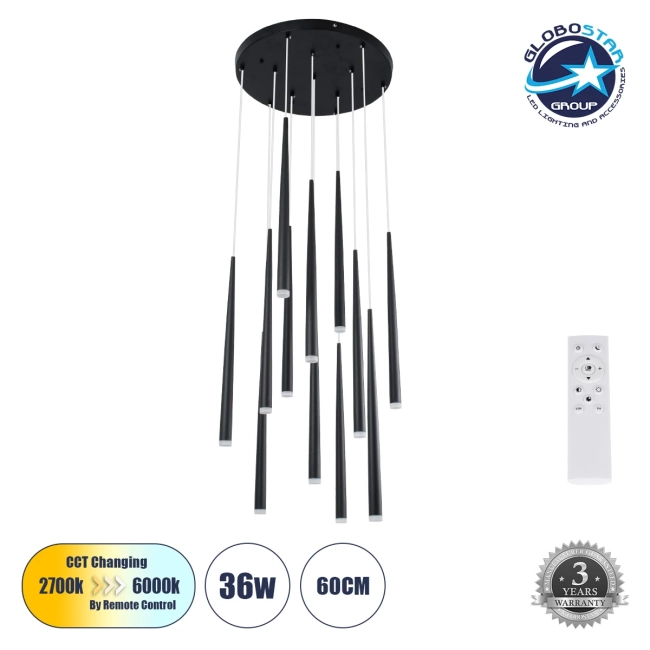 TEARS 61313 Μοντέρνο Κρεμαστό Φωτιστικό Οροφής LED 36W 3960lm 180° AC 220-240V IP20 Ρυθμιζόμενο Λευκό CCT με Χειριστήριο από 2700K έως 6000K Dimmable - Lumileds SMD Chip - Μαύρο - Μ60 x Π60 x Υ51.5cm - 3 Χρόνια Εγγύηση TEARS 61313 Μοντέρνο Κρεμαστό Φωτιστικό Οροφής LED 36W 3960lm 180° AC 220-240V IP20 Ρυθμιζόμενο Λευκό CCT με Χειριστήριο από 2700K έως 6000K Dimmable - Lumileds SMD Chip - Μαύρο - Μ60 x Π60 x Υ51.5cm - 3 Χρόνια Εγγύηση
