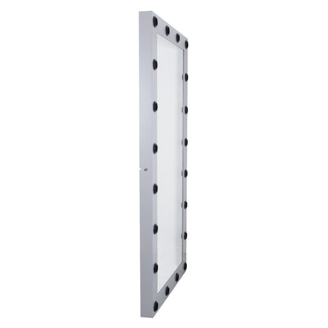 MAKEUP MIRROR-160x80-3 Μοντέρνος Καθρέπτης Μακιγιάζ με Πλαίσιο Φυσικού Ξύλου με Διακόπτη On/Off 20 x E27 AC220-240V - Μ80 x Π7 x Υ160cm - Γκρι Τσιμέντου - 6