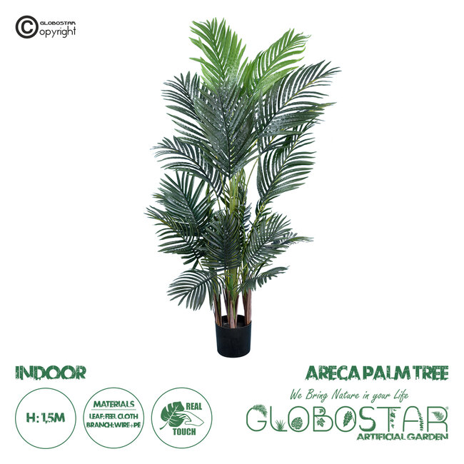 Artificial Garden ARECA PALM TREE 20011 Τεχνητό Διακοσμητικό Φυτό Φοινικόδεντρο Αρέκα Υ150cm